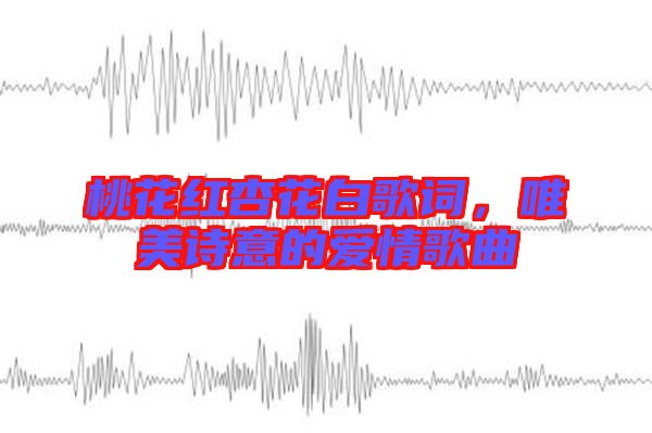 桃花紅杏花白歌詞，唯美詩意的愛情歌曲