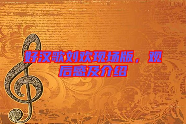 好漢歌劉歡現(xiàn)場版，觀后感及介紹