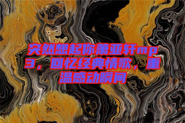 突然想起你蕭亞軒mp3，回憶經(jīng)典情歌，重溫感動瞬間