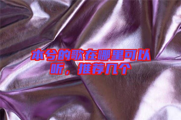 本兮的歌在哪里可以聽，推薦幾個(gè)