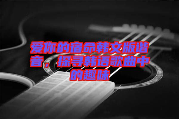 愛你的宿命韓文版諧音，探尋韓語歌曲中的趣味