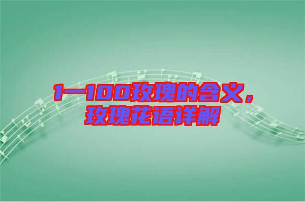 1一100玫瑰的含義，玫瑰花語詳解