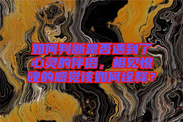 如何判斷是否遇到了心靈的伴侶，相見(jiàn)恨晚的感覺(jué)該如何詮釋?zhuān)? width=