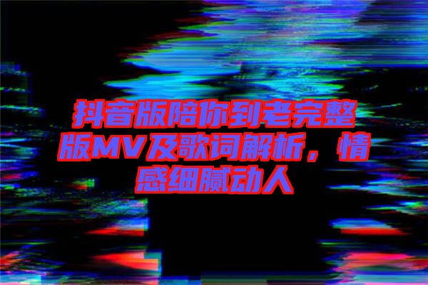 抖音版陪你到老完整版MV及歌詞解析，情感細膩動人
