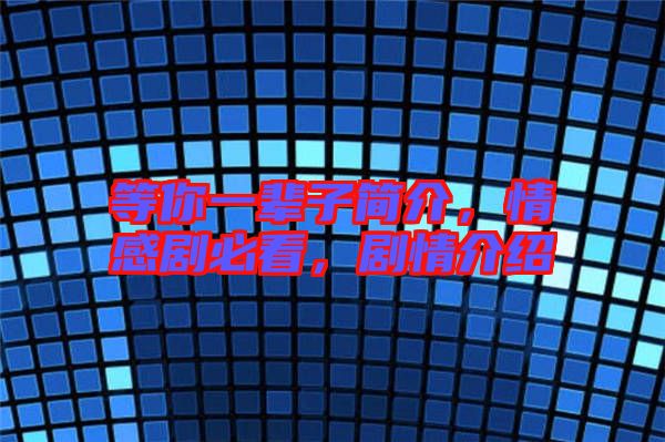 等你一輩子簡介，情感劇必看，劇情介紹