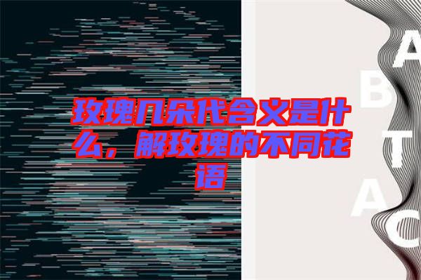 玫瑰幾朵代含義是什么，解玫瑰的不同花語(yǔ)