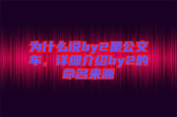 為什么說by2是公交車，詳細(xì)介紹by2的命名來源