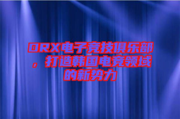 DRX電子競技俱樂部，打造韓國電競領(lǐng)域的新勢力