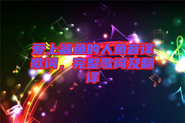 愛上鯊魚的人魚音譯歌詞，完整歌詞及翻譯