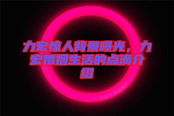 力宏驚人背景曝光，力宏婚姻生活的點(diǎn)滴介紹