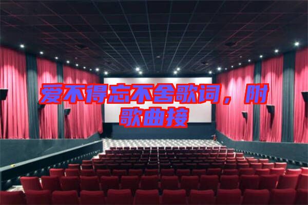 愛不得忘不舍歌詞，附歌曲接