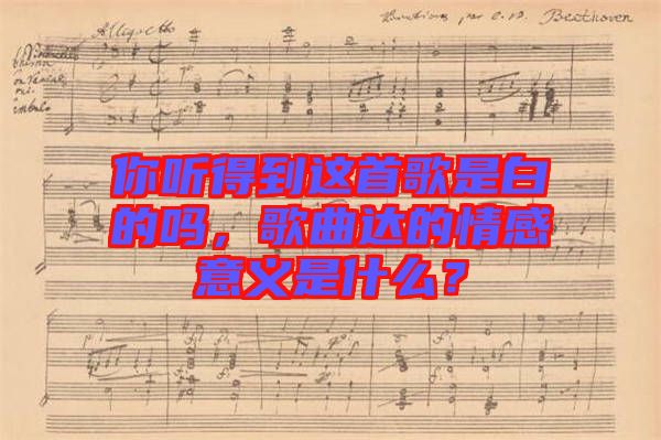你聽得到這首歌是白的嗎，歌曲達(dá)的情感意義是什么？