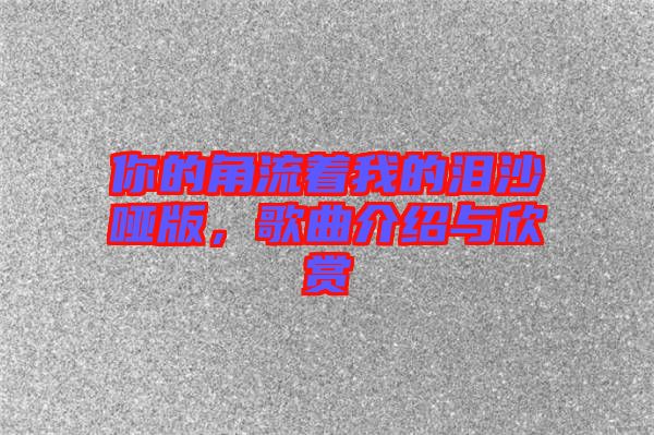 你的角流著我的淚沙啞版，歌曲介紹與欣賞