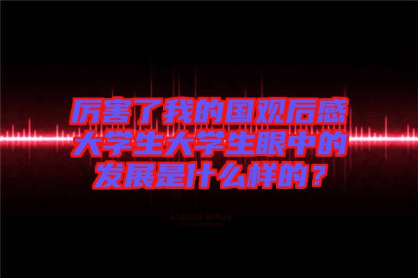 厲害了我的國觀后感大學(xué)生大學(xué)生眼中的發(fā)展是什么樣的？