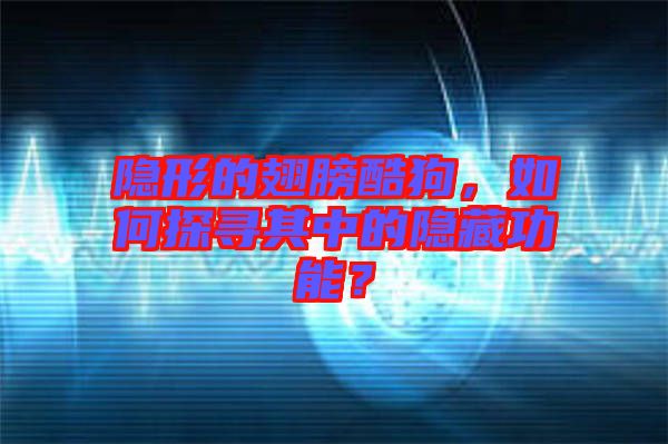 隱形的翅膀酷狗，如何探尋其中的隱藏功能？