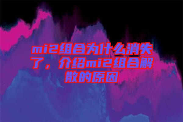mi2組合為什么消失了，介紹mi2組合解散的原因