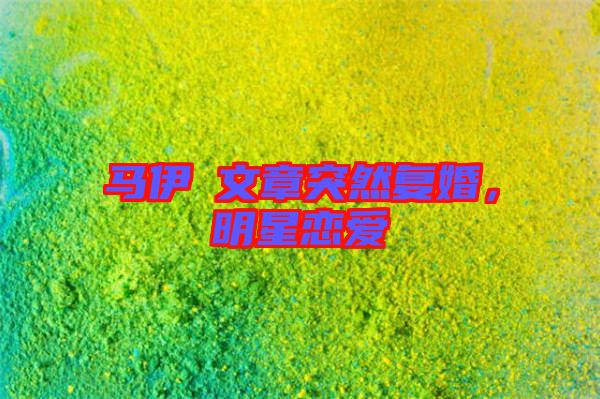 馬伊琍文章突然復(fù)婚，明星戀愛(ài)