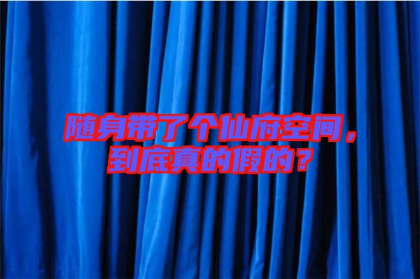 隨身帶了個仙府空間，到底真的假的？