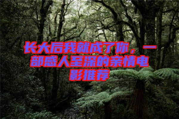 長大后我就成了你，一部感人至深的親情電影推薦