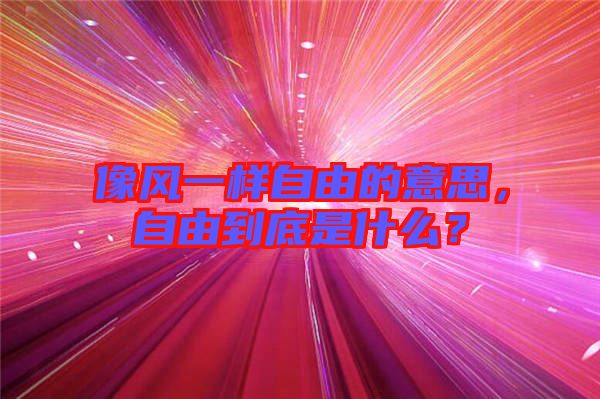 像風(fēng)一樣自由的意思，自由到底是什么？