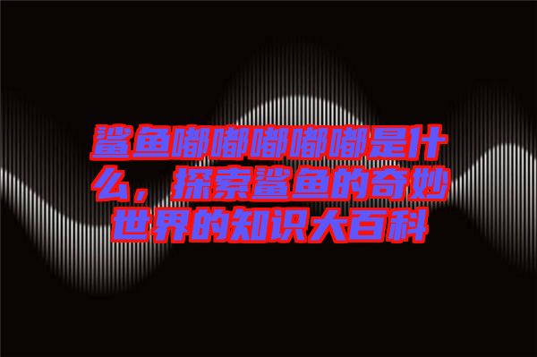 鯊魚嘟嘟嘟嘟嘟是什么，探索鯊魚的奇妙世界的知識大百科