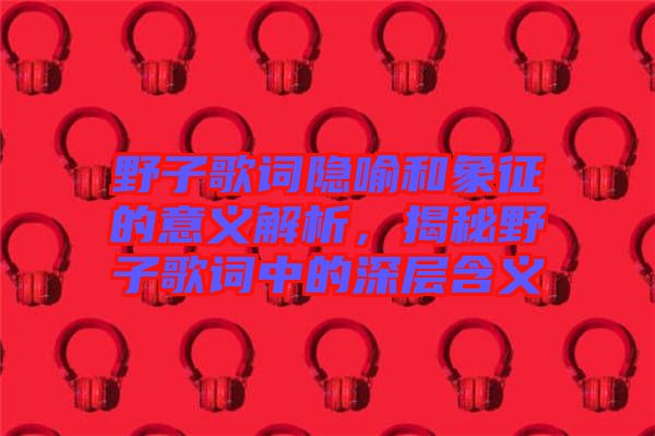 野子歌詞隱喻和象征的意義解析，揭秘野子歌詞中的深層含義
