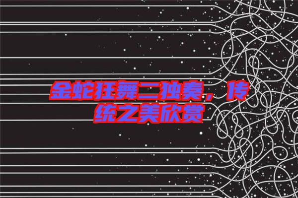 金蛇狂舞二獨(dú)奏，傳統(tǒng)之美欣賞