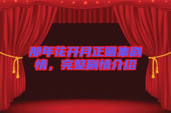 那年花開月正圓集劇情，完整劇情介紹