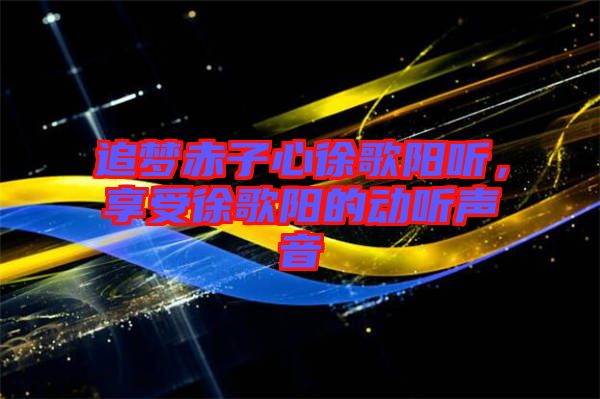 追夢(mèng)赤子心徐歌陽(yáng)聽(tīng)，享受徐歌陽(yáng)的動(dòng)聽(tīng)聲音