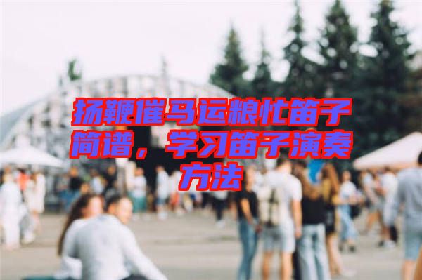 揚鞭催馬運糧忙笛子簡譜，學(xué)習(xí)笛子演奏方法